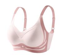 OBASDFD Seamless Breathable Underwire Underwear for Women Push Up Large Yoga Sleep Bra Stuff, Pink, M(Pink,M)