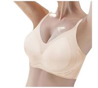 OBASDFD Seamless Ice Silk Push Up Bra for Women Cool Jelly Thin Soft Support Breathable Comfortable Back Small, Light Green, M(Beige,L)