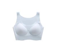 OBASDFD Seamless Non-Wired Bra Women Bralette Padded Comfortable No Underwire T-Shirt Pull on Crossback Soft Bustier, Orange, L(Blue,M)