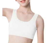 OBASDFD Seamless Training Bra for Adolescent Girls Soft Comfortable Wirefree Bralette for Teens And Tweens Breathable Lightweight Camisole for Youth Activities, White, XL(White,3XL)