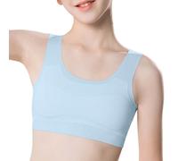 OBASDFD Seamless Training Bra for Adolescent Girls Soft Comfortable Wirefree Bralette for Teens And Tweens Breathable Lightweight Camisole for Youth Activities, White, M(Blue,XXL)