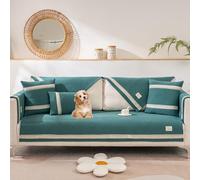 OBASDFD Set Copridivano In Cotone - Antiscivolo Tinta Unita For Divani Componibili, Protezione Lavabile(Green,90 * 210cm/35.4 * 83in)