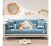 OBASDFD Set Copridivano In Cotone - Antiscivolo Tinta Unita For Divani Componibili, Protezione Lavabile(Lblue,70 * 150cm/27.6 * 59in)