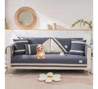 OBASDFD Set Copridivano In Cotone - Antiscivolo Tinta Unita For Divani Componibili, Protezione Lavabile(Grey,110 * 180cm/43 * 71in)