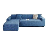 OBASDFD Set Di 2 Copridivani A Forma L, Protezione Elastica Antiscivolo For Divani Componibili(Blue,2 Seater+4 Seater)