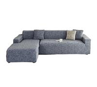 OBASDFD Set Di 2 Copridivani A Forma L, Protezione Elastica Antiscivolo For Divani Componibili(Light Grey,3 Seater+3 Seater)