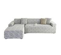 OBASDFD Set Di 2 Copridivani A Forma L, Protezione Elastica Antiscivolo For Divani Componibili(White,3 Seater+3 Seater)