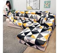 OBASDFD Set Di Fodere For Divano Componibile A L, Copridivano Elasticizzato In Jacquard For Divani Componibili(G,3 Seater+4 Seater)