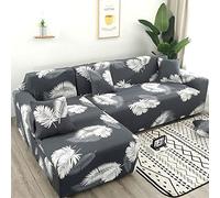 OBASDFD Set Di Fodere For Divano Componibile A L, Copridivano Elasticizzato In Jacquard For Divani Componibili(A,2 Seater+2 Seater)