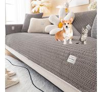 OBASDFD Set Di Fodere For Divano Componibile In Velluto A Coste, Protezione Antiscivolo Reversibile For A L(Grey,70 * 180cm/27.6 * 71in)