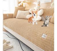 OBASDFD Set Di Fodere For Divano Componibile In Velluto A Coste, Protezione Antiscivolo Reversibile For A L(Khaki,70 * 150cm/27.6 * 59in)