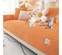 OBASDFD Set Di Fodere For Divano Componibile In Velluto A Coste, Protezione Antiscivolo Reversibile For A L(Orange,70 * 180cm/27.6 * 71in)
