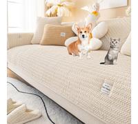 OBASDFD Set Di Fodere For Divano Componibile In Velluto A Coste, Protezione Antiscivolo Reversibile For A L(Beige,70 * 150cm/27.6 * 59in)