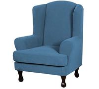 OBASDFD Set Di Fodere For Poltrona Ad Ali Elasticizzate E Antiscivolo, 2 Pezzi In Tessuto Jacquard(Blue)