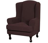 OBASDFD Set Di Fodere For Poltrona Ad Ali Elasticizzate E Antiscivolo, 2 Pezzi In Tessuto Jacquard(Brown-1)