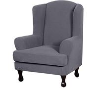 OBASDFD Set Di Fodere For Poltrona Ad Ali Elasticizzate E Antiscivolo, 2 Pezzi In Tessuto Jacquard(Grey-1)