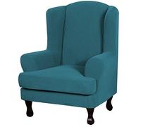 OBASDFD Set Di Fodere For Poltrona Ad Ali Elasticizzate E Antiscivolo, 2 Pezzi In Tessuto Jacquard(Navy-1)