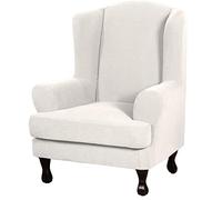 OBASDFD Set Di Fodere For Poltrona Ad Ali Elasticizzate E Antiscivolo, 2 Pezzi In Tessuto Jacquard(White)