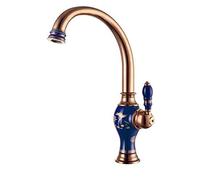 OBASDFD Set Rubinetto Doccia in Ottone Color Oro Rosa con Cartuccia in Ceramica, Miscelatore Acqua Calda/Fredda for Cucina E Lavello