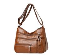 OBASDFD Shoulder Bag For Women, Fashionable Middle-Age Mother, Large Capacity Crossbody, Casual Style(Brown)