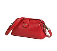 OBASDFD Shoulder Bags For Women, Women's Fashionable Soft Leather Retro One Messenger Bag(Red)