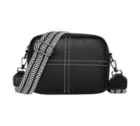 OBASDFD Small Square Soft Crossbody Leather Bags Spring Model Female Shoulder Bag For School(Black)