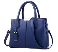OBASDFD Spaziosa borsa da donna multitasche, a tracolla, cartella, tote(Dark Blue)