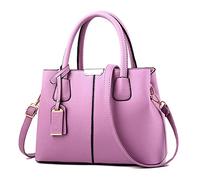 OBASDFD Spaziosa borsa da donna multitasche, a tracolla, cartella, tote(Purple)