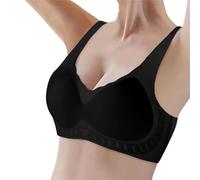 OBASDFD Sports Bra Women Comfortable Large Thin Saggy Side Breast for Beautiful Back Shiny Without Steel Ring, Black, M(Black,L)