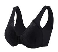 OBASDFD Sports Bra Women's with Front Side Buckle Lace Edge Without Steel Ring Movement Seamless Gathering Adjustment Yoga Sleep Large, Black, M(Beige,3XL)