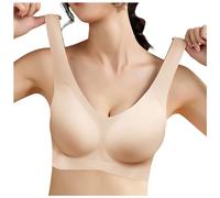 OBASDFD Super Soft Jelly Fabric, Seamless, Comfortable, Non-restrictive, Breathable, Bust, Beautiful Sports Bra, Rose Gold, 40-60KG(Beige,40-60KG)