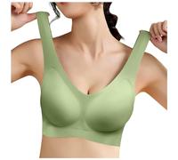 OBASDFD Super Soft Jelly Fabric, Seamless, Comfortable, Non-restrictive, Breathable, Bust, Beautiful Sports Bra, Rose Gold, 40-60KG(Green,40-60KG)