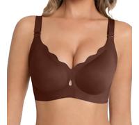 OBASDFD Supportive, Non-Wired Bra with Soft Underwire for Comfortable Everyday Life, Full Coverage And Seamless Cups for Optimal Support And a Beautiful Shape., Blue, M(Brown,XL)