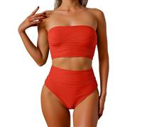 OBASDFD Tankini Swimwear Set for The Beach with Removable Straps And Pattern Design, Spring And Summer, Hand Wash Recommended, Stylish And Comfortable, Red, M(Red,L)