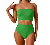 OBASDFD Tankini Swimwear Set for The Beach with Removable Straps And Pattern Design, Spring And Summer, Hand Wash Recommended, Stylish And Comfortable, Red, M(Green,S)