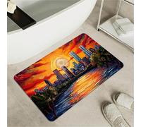 OBASDFD Tappetino Da Bagno In Diatomite Effetto Marmo Nero E Oro, Antiscivolo, Super Assorbente, Ad Asciugatura Rapida, For Cucina(#24,16x24Inch (40 * 60cm))