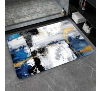 OBASDFD Tappetino Da Bagno in Terra di Diatomea, Antiscivolo Marmo Bianco-Verdacqua, Super Assorbente e Rapido Asciugante per Cucina(#2,17x27.5Inch (43 * 70cm))