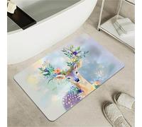 OBASDFD Tappetino Da Bagno in Terra di Diatomea, Antiscivolo Marmo Verde-Oro, Super Assorbente e Rapido Asciugante per Cucina(#38,20x31Inch (50 * 80cm))