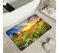 OBASDFD Tappetino Da Bagno In Terra Di Diatomee Con Motivo A Fenice Rossa E Oro, Antiscivolo, Super Assorbente Ad Asciugatura Rapida For Cucina(#1,16x24Inch (40 * 60cm))