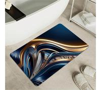 OBASDFD Tappetino Da Bagno In Terra Di Diatomee Con Pois Neri E Arancioni - Tappeto Antiscivolo Super Assorbente, Ad Asciugatura Rapida For Doccia Cucina(Blue and Gold Spiral,17x27.5Inch (43 * 70cm))