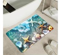 OBASDFD Tappetino Da Bagno In Terra Di Diatomee, Effetto Marmo Azzurro Polvere Antiscivolo, Super Assorbente, Ad Asciugatura Rapida For E Cucina(#6,20x31Inch (50 * 80cm))