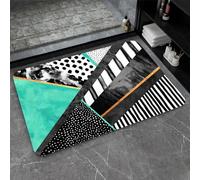 OBASDFD Tappetino Da Bagno In Terra Di Diatomee Marmorizzata Nera E Oro, Tappeto Antiscivolo, Assorbente Ad Asciugatura Rapida For Cucina(#37,17x27.5Inch (43 * 70cm))