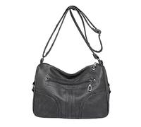 OBASDFD Trendy Designer Women's Mini Shoulder Bag,Vintage Soft Leather Versatile Lightweight Crossbody,Waterproof(Grey)