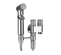 OBASDFD Ugello for Acqua a Doppio Controllo Grigio in Acciaio Inossidabile - 1 in 2 out for Cucina e Bagno(Plated Silver)