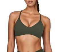 OBASDFD Versatile Sports Bra with Straps at The Back, Removable Pads for Comfort And Support. Seamless Fit for Yoga, Gym And Everyday Wear., Gray, XS(Green,L)