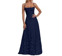 OBASDFD Vestito aderente elegante senza maniche casual di modo della cinghia di spaghetti per il club del partito, Blu, XS