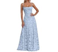 OBASDFD Vestito aderente elegante senza maniche casual di modo della cinghia di spaghetti per il club del partito, Blu, S
