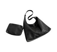 OBASDFD Vintage Handbag Retro Bag Women's Trendy One Shoulder Tote Versatile Large Capacity Armpit(Black)