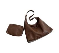 OBASDFD Vintage Handbag Retro Bag Women's Trendy One Shoulder Tote Versatile Large Capacity Armpit(Coffee)