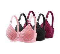 OBASDFD Wireless Bra for Women No Underwire Seamless Push Up Padded Bralette Adjustable Straps Comfort Bras 3 Pack Set Wine(Pink,40)